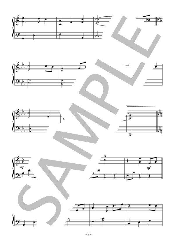 Fairytale(初級）：映画「シュレック」OST (ウィリアム ハリー・グレッグソン) / ピアノソロ 初級 - サンプル譜面 2/3