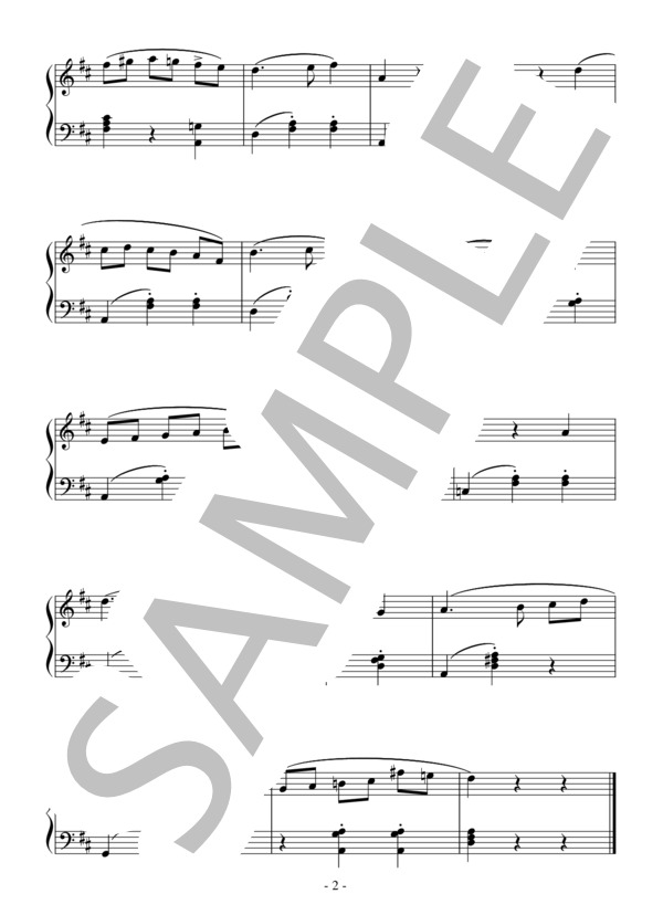 歌劇「エフゲニー・オネーギン」よりワルツ（初級）：チャイコフスキー (ピョートル・イリイチ・チャイコフスキー) / ピアノソロ 初級 - サンプル譜面 2/2