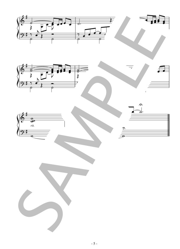 ふたりの誓い（中級）：カーペンターズ / ピアノソロ 中級 - サンプル譜面 5/5