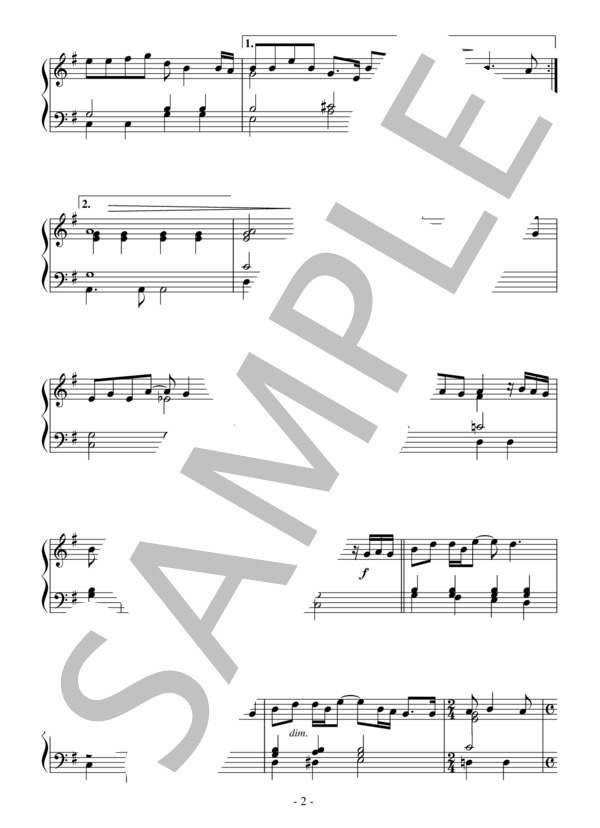 デスペラード（初級）：イーグルス / ピアノソロ 初級 - サンプル譜面 2/3