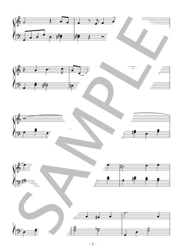 想い出のサンフランシスコ（入門～初級）：トニー・ベネット / ピアノソロ 入門〜初級 - サンプル譜面 2/3