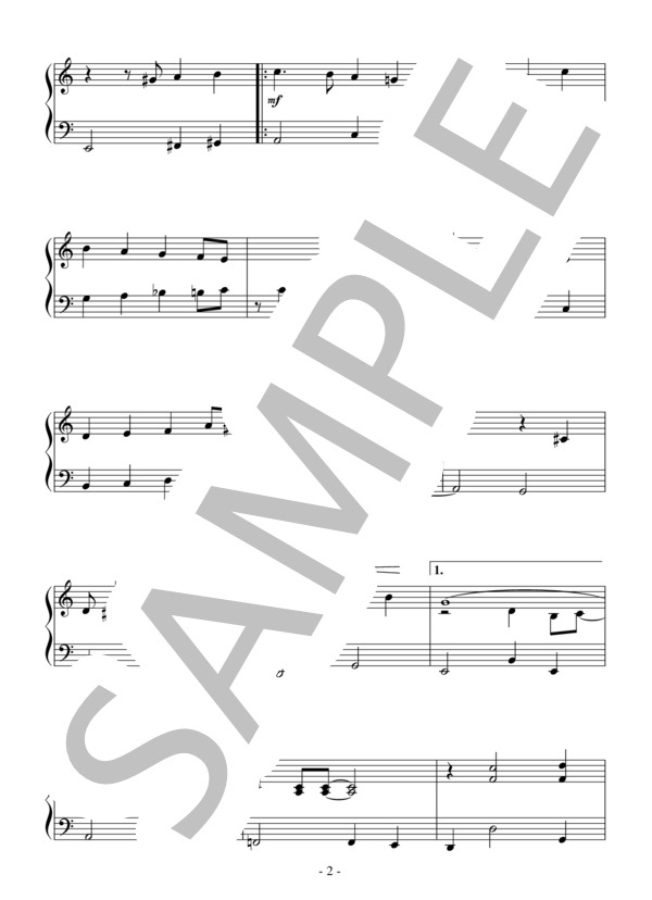 Fly Me to the Moon(初級）：ジャズ (ナット・キング・コール) / ピアノソロ 初級 - サンプル譜面 2/4