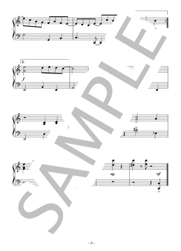 Fly Me to the Moon(初級）：ジャズ (ナット・キング・コール) / ピアノソロ 初級 - サンプル譜面 4/4