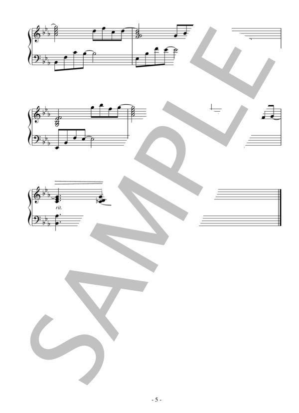 Stay My Blue～君が恋しくて～（中級）：STARDUST REVUE (スターダスト★レビュー) / ピアノソロ 中級 - サンプル譜面 5/5