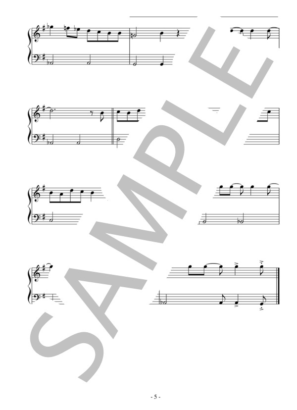 ワン・ノート・サンバ（初級）：ジョビン (アントニオ・カルロス・ジョビン) / ピアノソロ 初級 - サンプル譜面 5/5