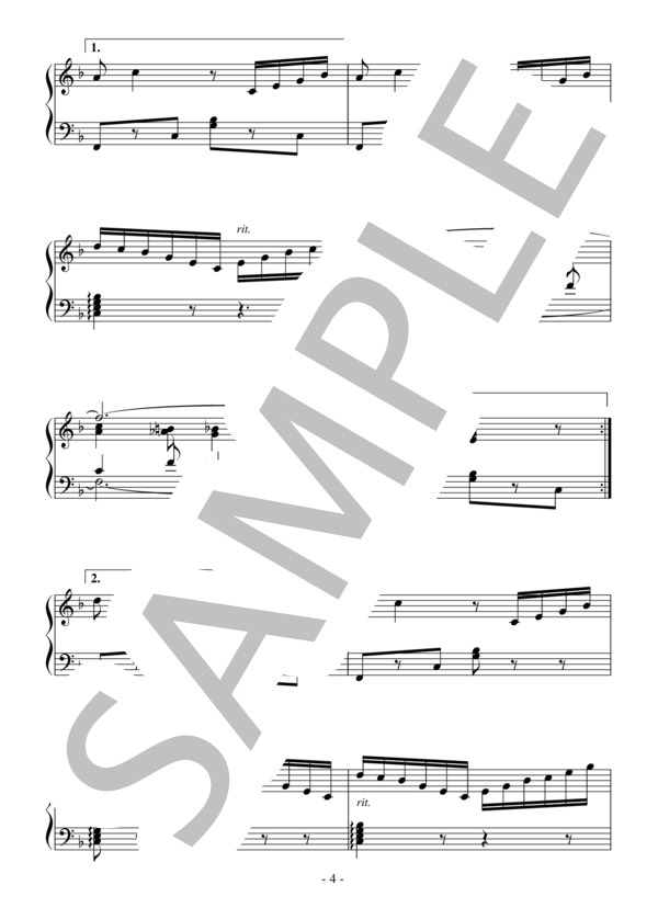 子守歌（初～中級）：グノー (シャルル・フランシス・グノー) / ピアノソロ 初〜中級 - サンプル譜面 4/5