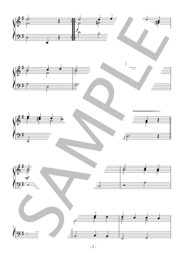 歌劇「アルチェステ」よりマーチ（初級）：グルック (クリストフ・ヴィリバルト・グルック) / ピアノソロ 初級 - サンプル譜面 2/3