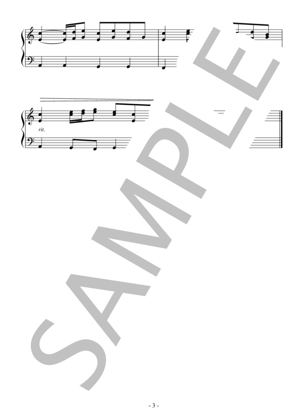 羊は安らかに草をはみ（初級）：J.S.バッハ (ヨハン・セバスチャン・バッハ) / ピアノソロ 初級 - サンプル譜面 3/3