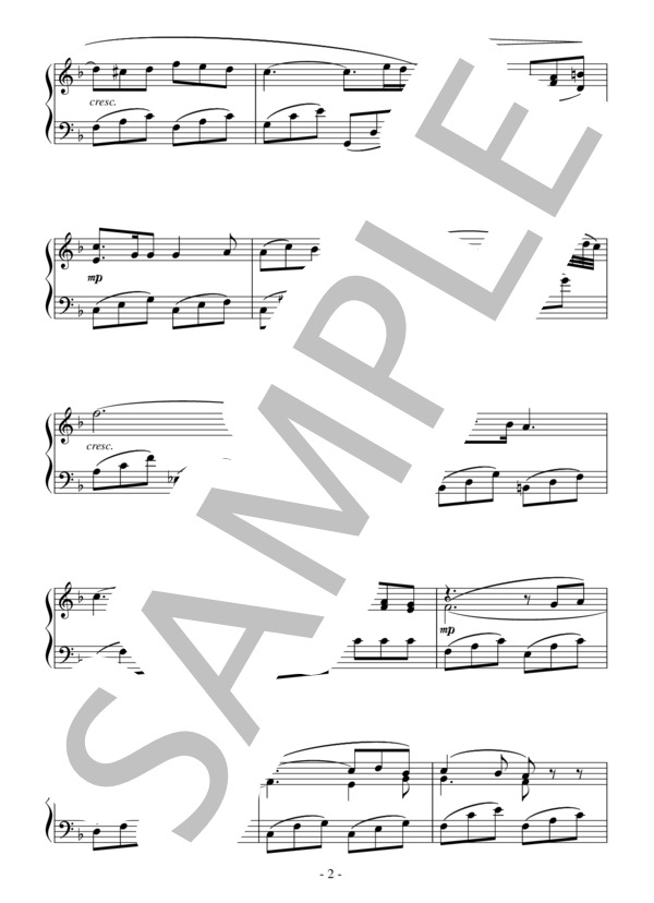 「証聖者の荘厳な晩課」より Laudate Dominum(初級）：W.A.モーツァルト (ヴォルフガング・アマデウス・モーツァルト) / ピアノソロ 初級 - サンプル譜面 2/3