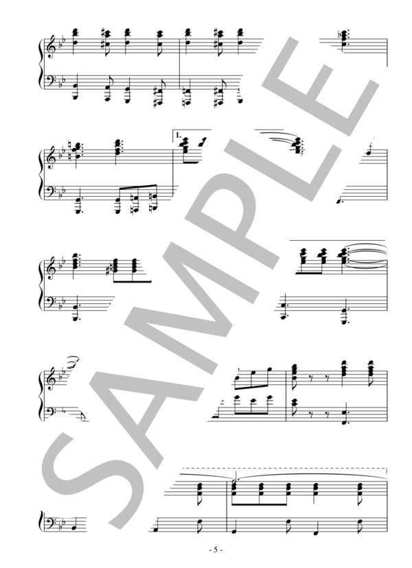 オリバーのマーチ（中級）：映画「オリバー！」OST (ライオネル・バート) / ピアノソロ 中級 - サンプル譜面 5/5