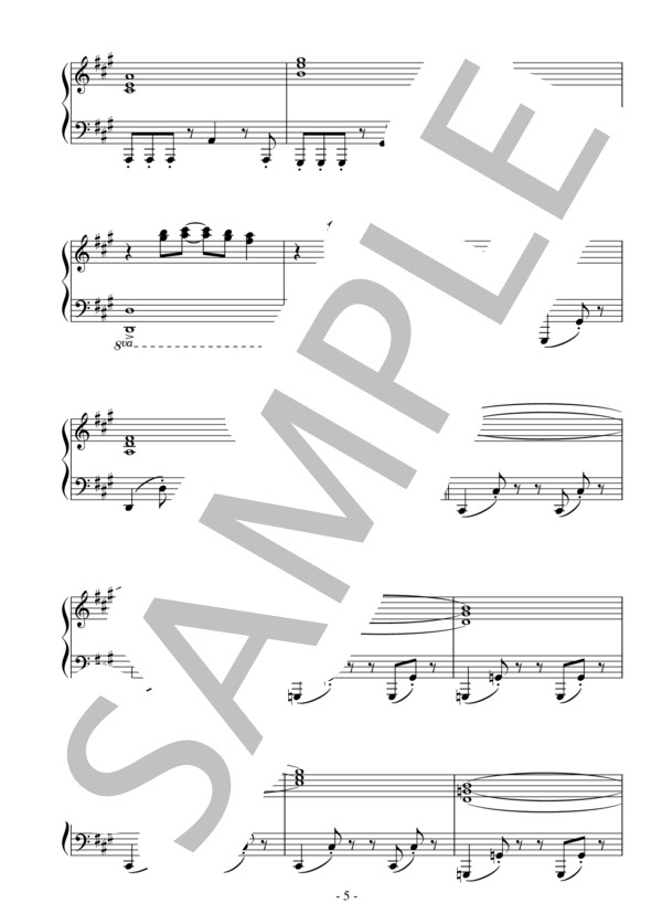 Take on Me(初～中級）：A-ha (A 〜HA) / ピアノソロ 初〜中級 - サンプル譜面 5/5