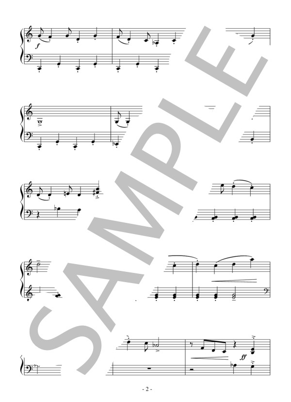 ゴリウォーグのケークウォーク（入門～初級）：ドビュッシー (クロード・アシル・ドビュッシー) / ピアノソロ 入門〜初級 - サンプル譜面 2/3