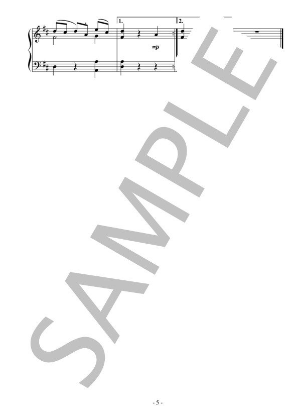 交響曲第101番「時計」 第3楽章（中級）：ハイドン (フランツ・ヨーゼフ・ハイドン) / ピアノソロ 中級 - サンプル譜面 5/5