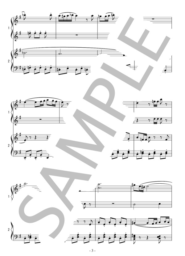 歌劇「カルメン」より ジプシーの踊り（連弾 初～中級）：ビゼー (ジョルジュ・ビゼー) / ピアノ連弾 初〜中級 - サンプル譜面 3/5