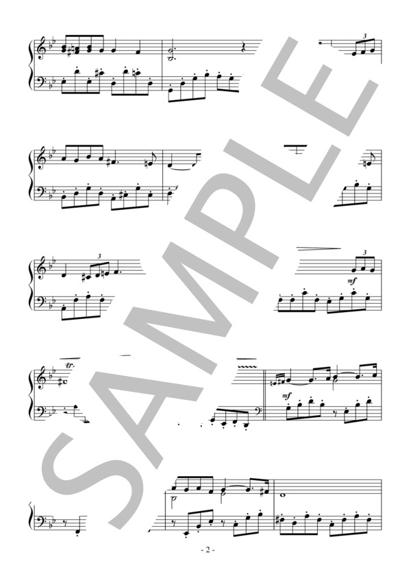 パヴァーヌ（初級）：フォーレ (ガブリエル・ユルバン・フォーレ) / ピアノソロ 初級 - サンプル譜面 2/3