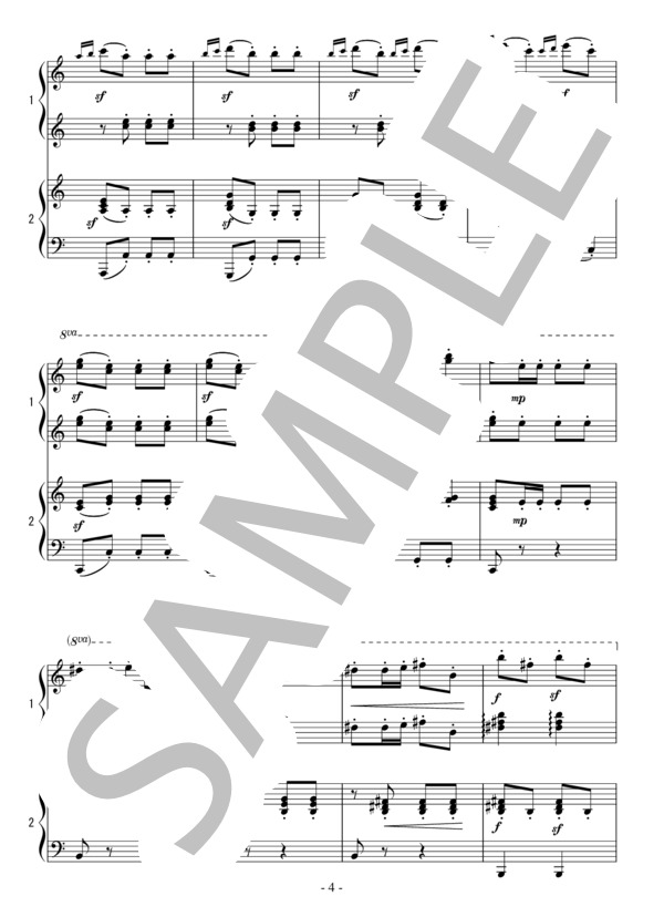 トルコ行進曲（連弾 初～中級）：ベートーヴェン (ルートヴィヒ・ヴァン・ベートーヴェン) / ピアノ連弾 初〜中級 - サンプル譜面 4/5