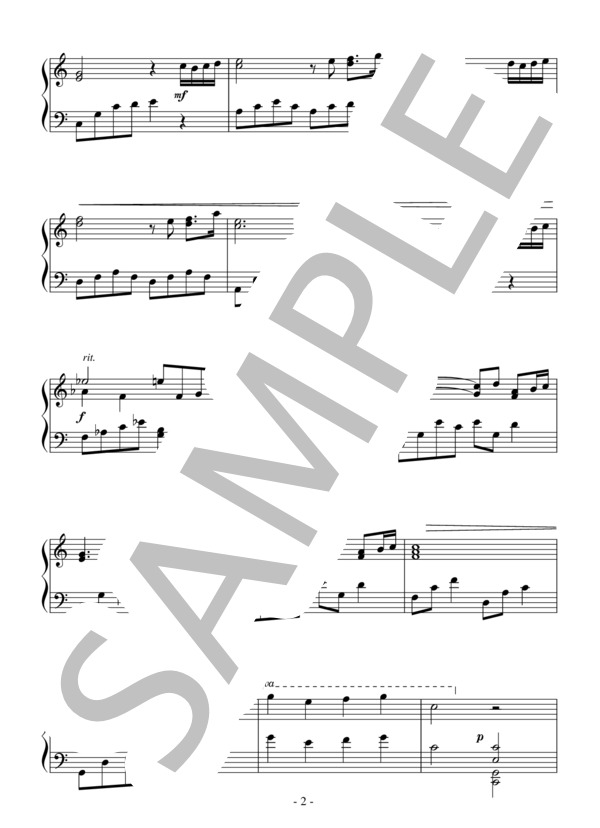 パガニーニの主題による狂詩曲（初級）：ラフマニノフ (セルゲイ・ラフマニノフ) / ピアノソロ 初級 - サンプル譜面 2/3