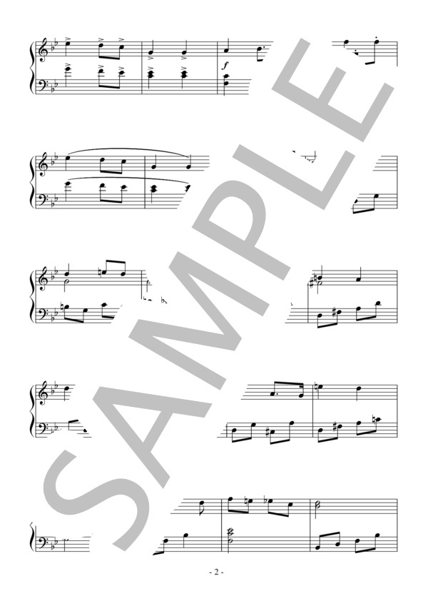 楽劇「ローエングリン」より 結婚行進曲（初～中級）：ワーグナー (リヒャルト・ワーグナー) / ピアノソロ 初〜中級 - サンプル譜面 2/4