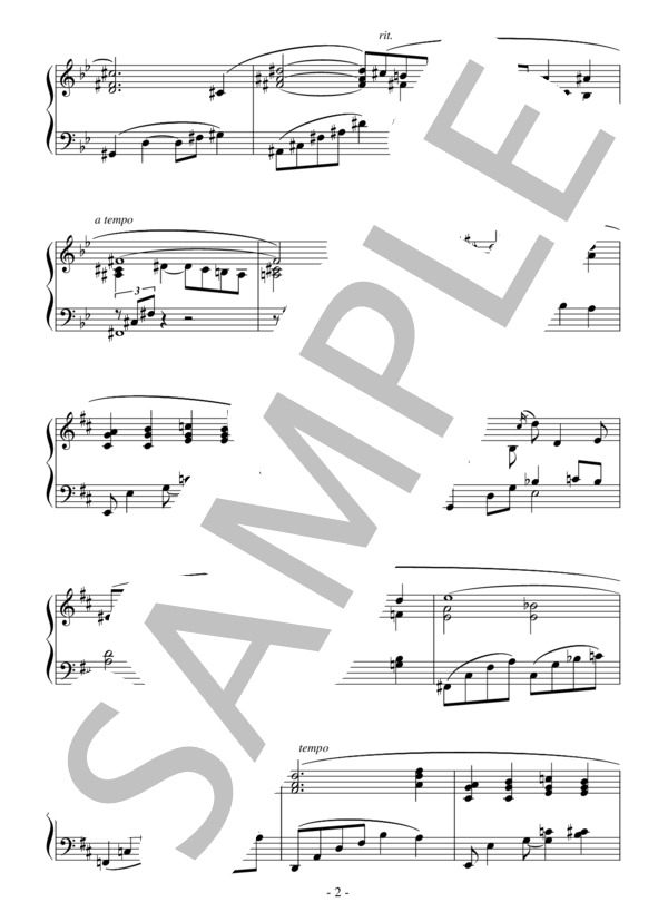 歌劇「ポーギーとベス」より ベス、お前は俺のもの（初～中級）：ガーシュイン (ジョージ・ガーシュイン) / ピアノソロ 初〜中級 - サンプル譜面 2/4