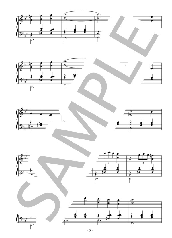 人生のメリーゴーランド（中級）：映画「ハウルの動く城」OST (久石 譲) / ピアノソロ 中級 - サンプル譜面 5/5