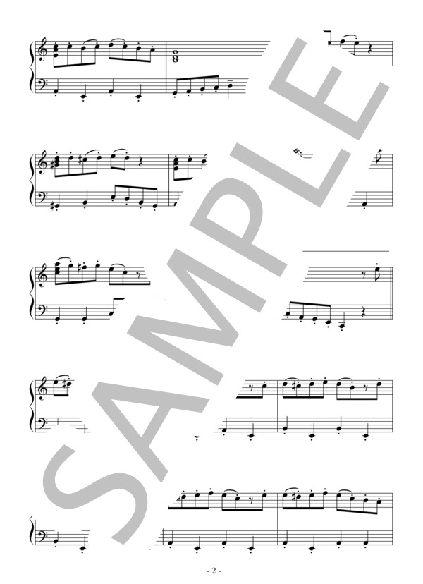 ダボハゼ（初級）：映画「紅の豚」OST (久石 譲) / ピアノソロ 初級 - サンプル譜面 2/3