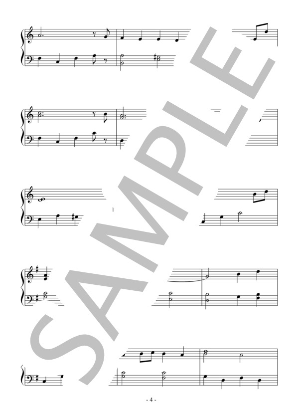 わが家（初級）：ミュージカル「美女と野獣」OST (ディズニー) / ピアノソロ 初級 - サンプル譜面 4/5