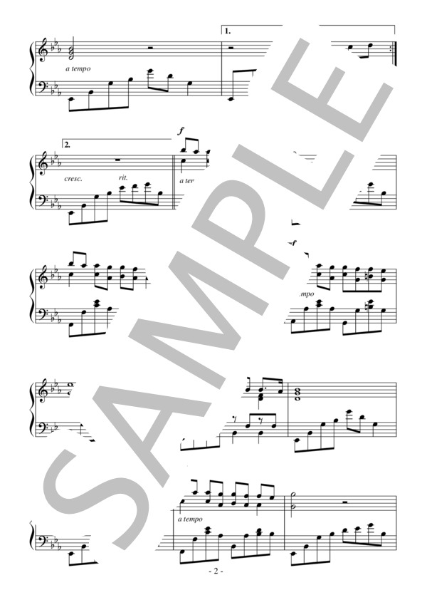 セピア色の写真（中級 完コピ）：アンドレ・ギャニオン / ピアノソロ 中級 - サンプル譜面 2/5