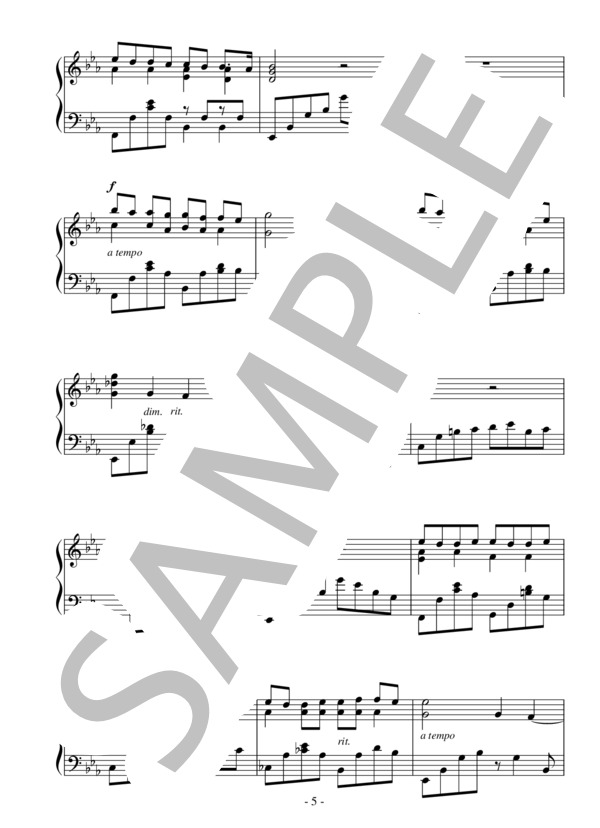 セピア色の写真（中級 完コピ）：アンドレ・ギャニオン / ピアノソロ 中級 - サンプル譜面 5/5