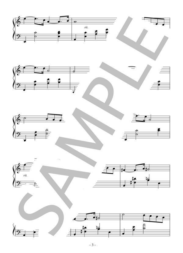 ワルシャワの想い出（中級 完コピ）：アンドレ・ギャニオン / ピアノソロ 中級 - サンプル譜面 3/4