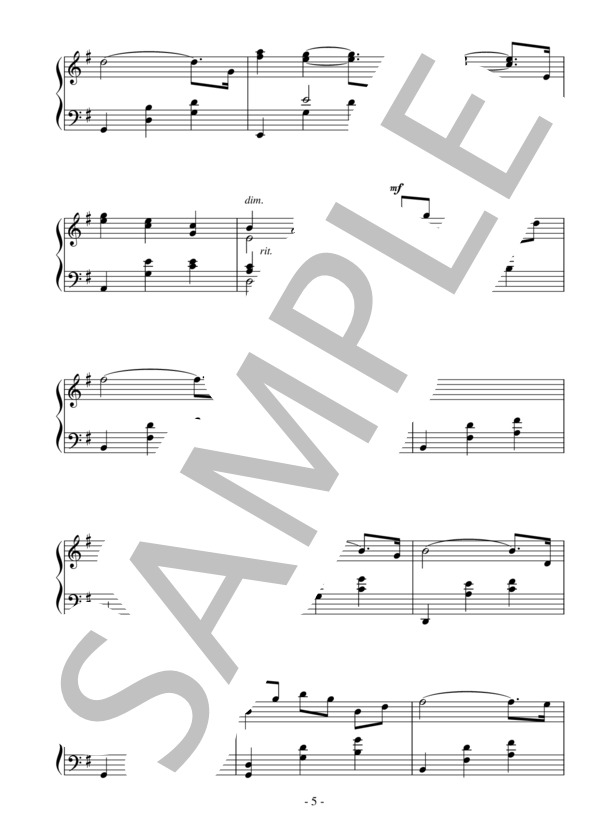 小さなワルツ（中級 完コピ）：アンドレ・ギャニオン / ピアノソロ 中級 - サンプル譜面 5/5