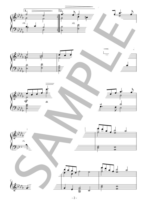 心のすきま（中級 完コピ）：アンドレ・ギャニオン / ピアノソロ 中級 - サンプル譜面 2/3