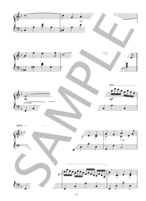 雪のエチュード（中級 完コピ）：アンドレ・ギャニオン / ピアノソロ 中級 - サンプル譜面 5/5