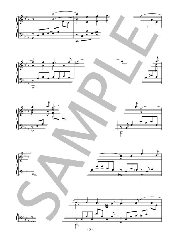 秘めた愛（中級 完コピ）：アンドレ・ギャニオン / ピアノソロ 中級 - サンプル譜面 5/5