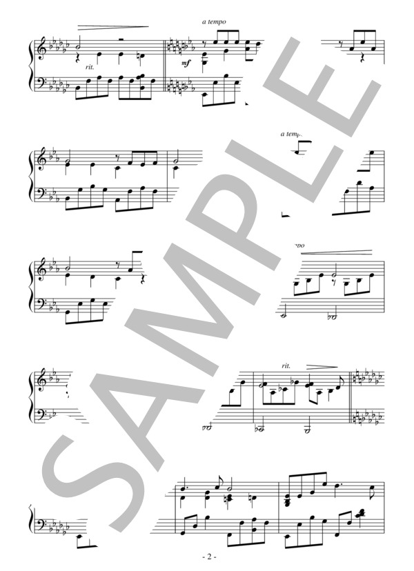 夜風に誘われて（中級 完コピ）：アンドレ・ギャニオン / ピアノソロ 中級 - サンプル譜面 2/4