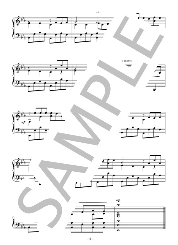 夜風に誘われて（中級 完コピ）：アンドレ・ギャニオン / ピアノソロ 中級 - サンプル譜面 4/4