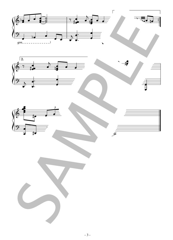 Jingle Bell Rock(中級）：クリスマスソング (ジョー・ビール) / ピアノソロ 中級 - サンプル譜面 3/3