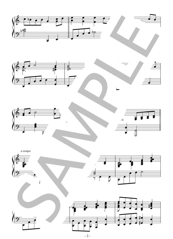 Have Yourself a Merry Little Christmas(中級）：クリスマスソング (ヒュー・マーティン) / ピアノソロ 中級 - サンプル譜面 2/3