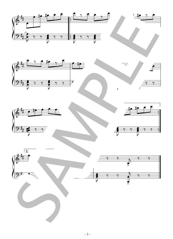 バレエ「くるみ割り人形」より 王子のVa.(初級）：チャイコフスキー (ピョートル・イリイチ・チャイコフスキー) / ピアノソロ 初級 - サンプル譜面 3/3