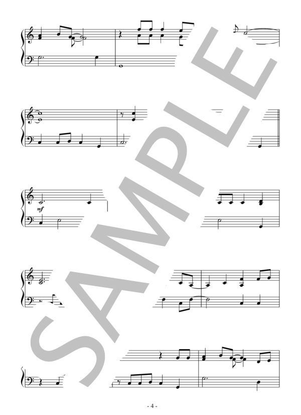 Kiss the Girl(初級）：ディズニー映画「リトル・マーメイド」OST / ピアノソロ 初級 - サンプル譜面 4/5