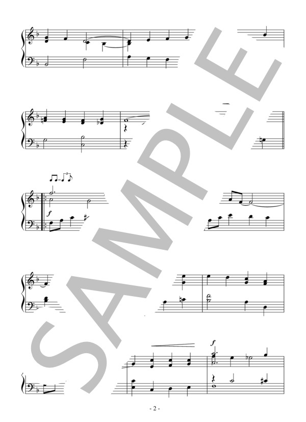 ロンドンデリーの歌 Jazz Ver.(初～中級）：アイルランド民謡 (P.D.) / ピアノソロ 初〜中級 - サンプル譜面 2/4