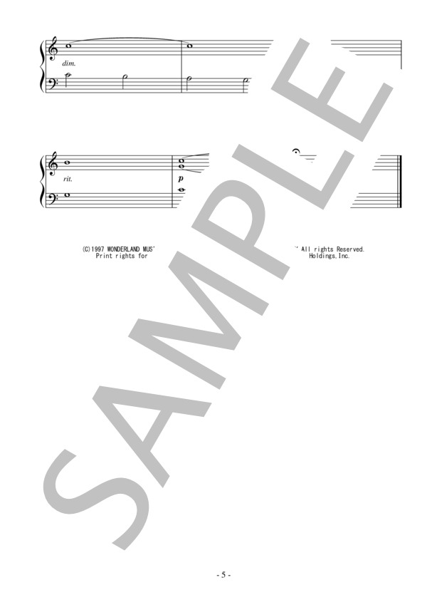 Go the Distance(入門）：ディズニー映画「ヘラクレス」OST (マイケル・ボルトン) / ピアノソロ 入門 - サンプル譜面 5/5