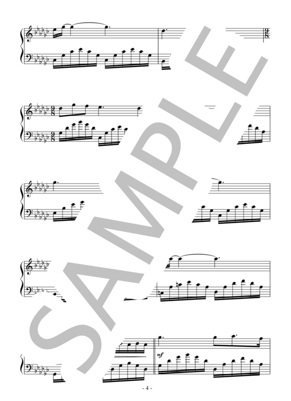 China Roses(中級）：ENYA / ピアノソロ 中級 - サンプル譜面 4/5