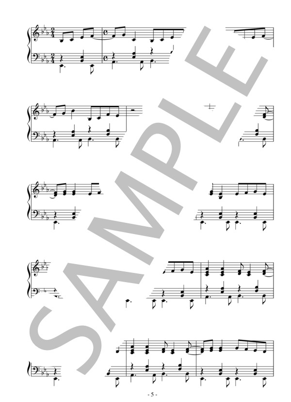 Only If(中級）：ENYA / ピアノソロ 中級 - サンプル譜面 5/5