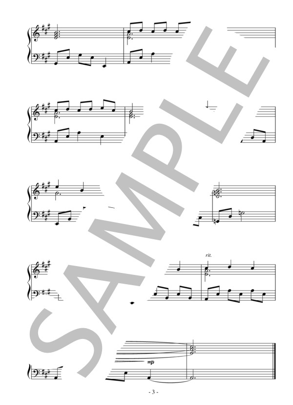 Silver Inches(初～中級）：ENYA / ピアノソロ 初〜中級 - サンプル譜面 3/3