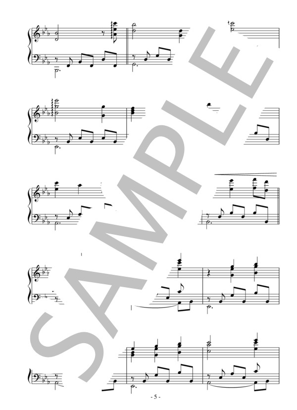 The Memory of Trees(中級）：ENYA / ピアノソロ 中級 - サンプル譜面 5/5