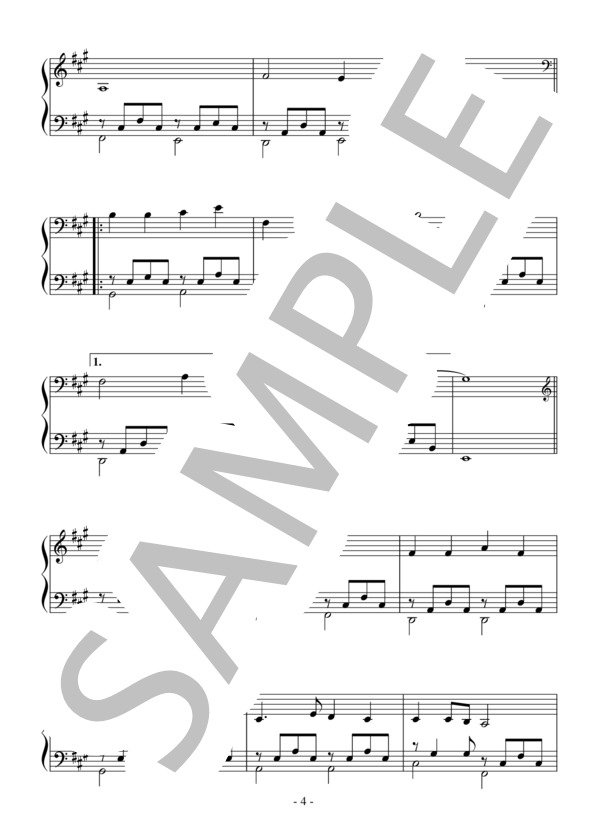 Willows of the Water(中級）：ENYA / ピアノソロ 中級 - サンプル譜面 4/5