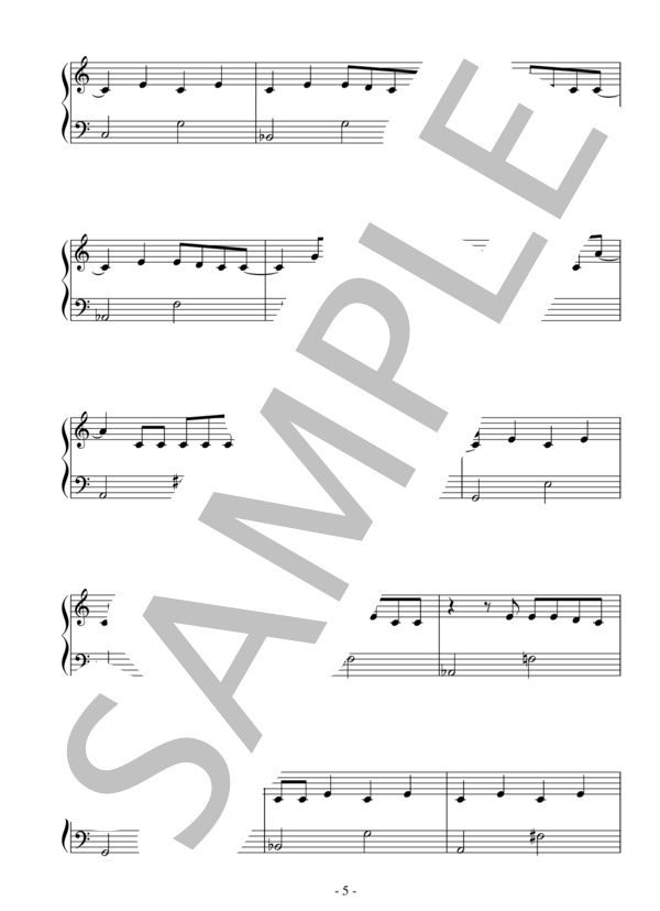 秋の流れ（初級）：ジョビン (アントニオ・カルロス・ジョビン) / ピアノソロ 初級 - サンプル譜面 5/5