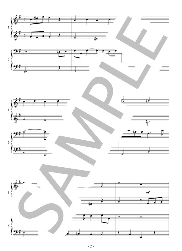 枯葉（連弾 初級）：ジャズ (Joseph KOSMA) / ピアノ連弾 初級 - サンプル譜面 2/4