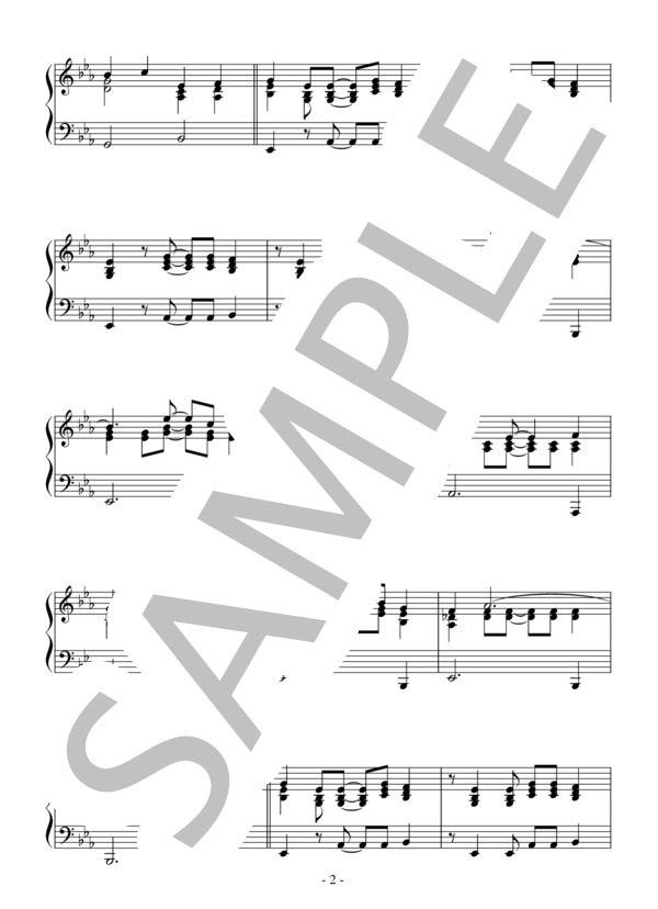 荒野の七人（中級 Short Ver.)：映画「荒野の七人」OST (BERNSTEIN・ELMER) / ピアノソロ 中級 - サンプル譜面 2/4