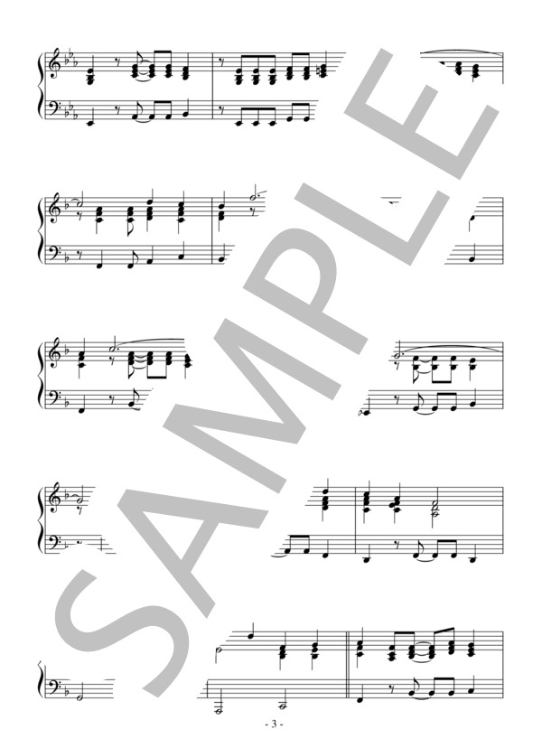 荒野の七人（中級 Short Ver.)：映画「荒野の七人」OST (BERNSTEIN・ELMER) / ピアノソロ 中級 - サンプル譜面 3/4